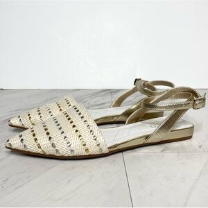 Franco Sarto Cira Pointed Toe Ankle Strap Flat 5 1/2 M